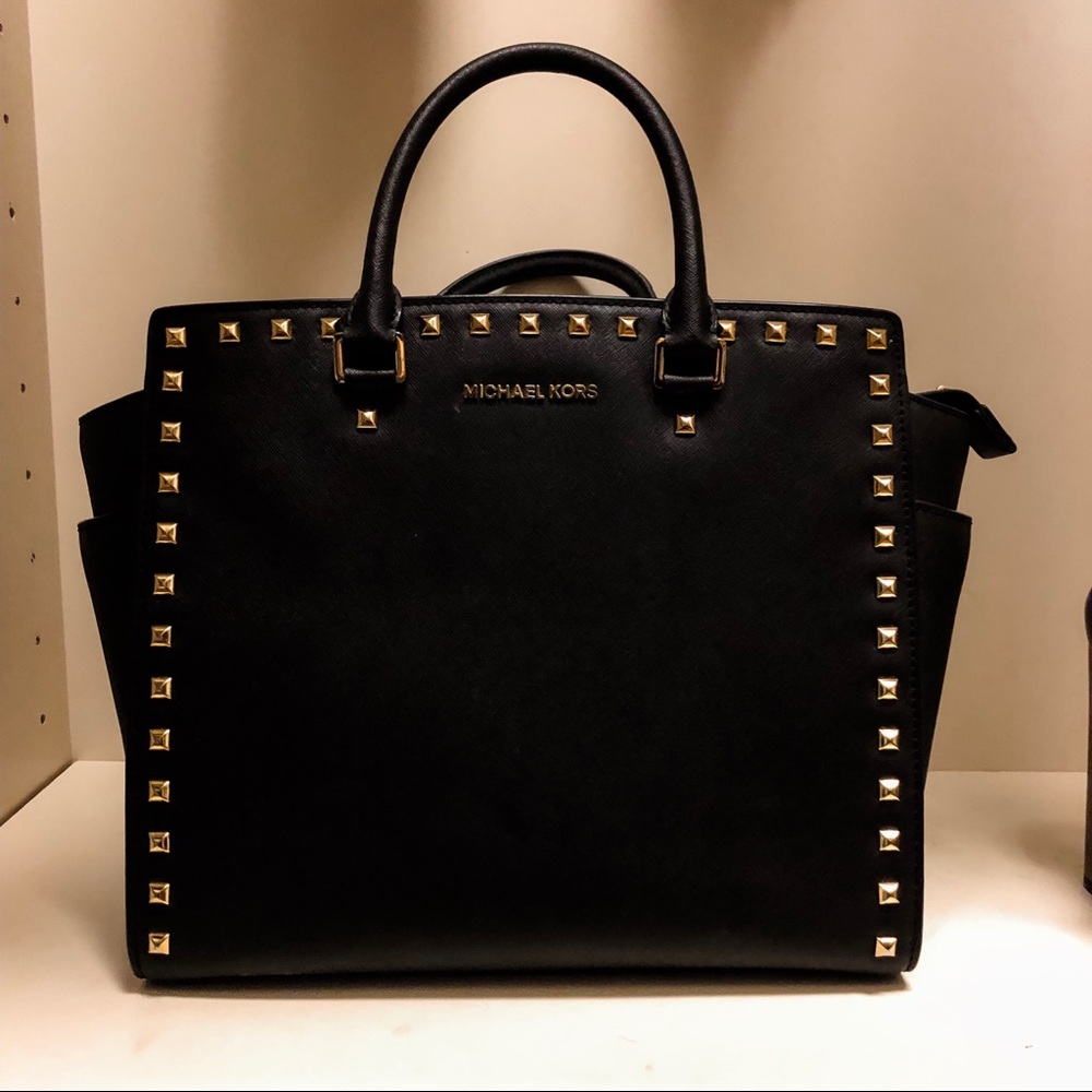 Michael Kors large selma studded saffiano tote